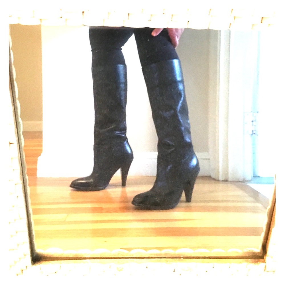 Steve Madden black Leather boots 39
